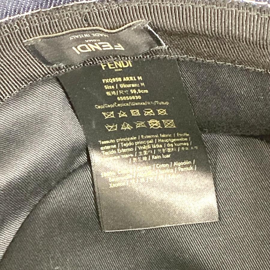 新品同様 FENDI フェンディ FXQ958 ロゴ ハット帽 帽子 バケットハット ボブハット デニム ハット ブルー ユニセックス【中古】 | FENDI | 07
