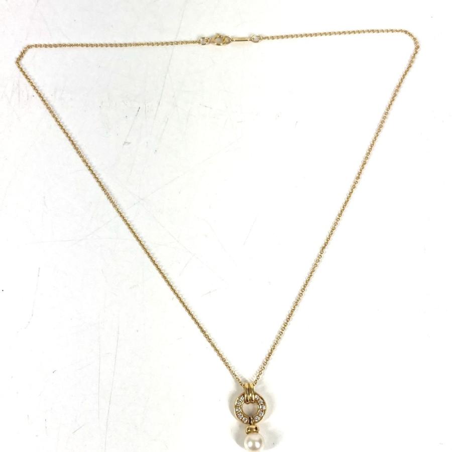 TIFFANY&Co. ティファニー ドアノック アコヤ真珠 パール ダイヤ チェーンネックレス ジュエリー 金 K18 18K ネックレス ゴールド【中古】 | TIFFANY&Co. | 01
