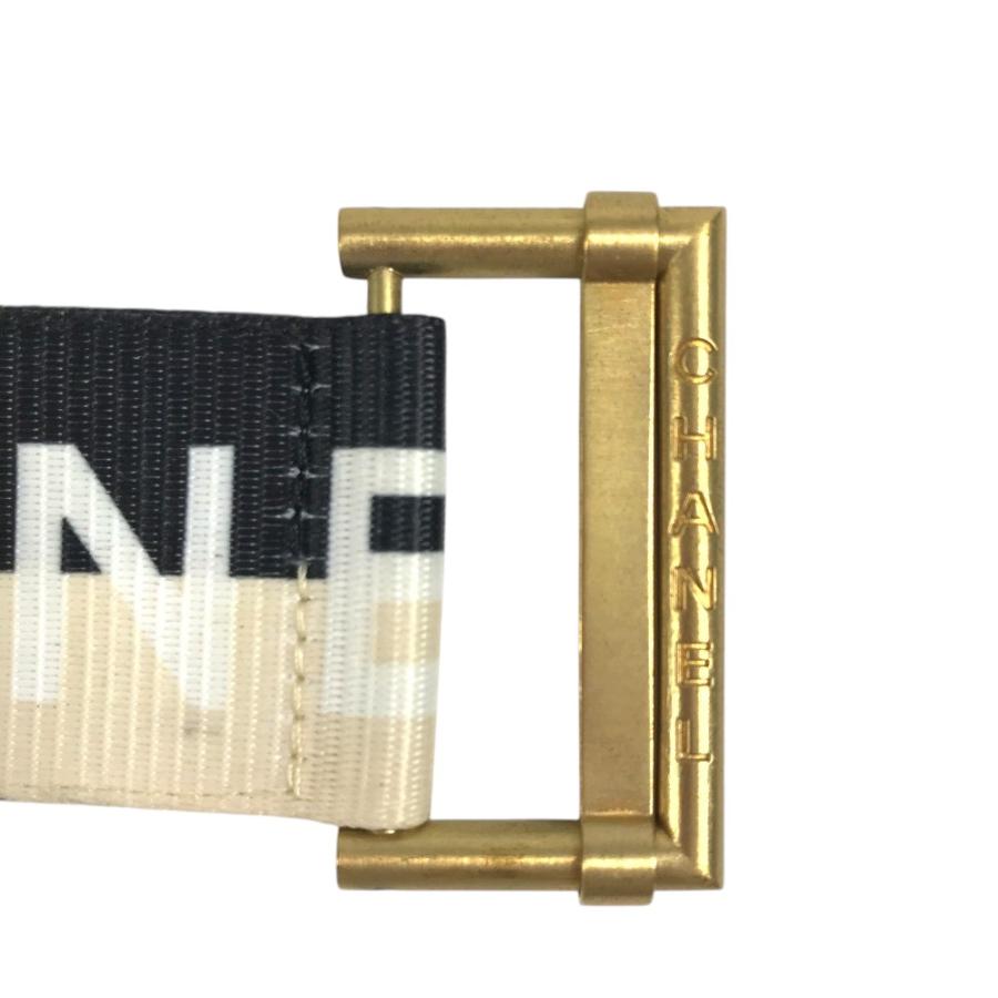 CHANEL シャネル CC ココマーク ロゴ 01S ベルト プリントバイカラーベルト ローラーバックル バイカラー ブラック系 レディース【中古】 | CHANEL | 03