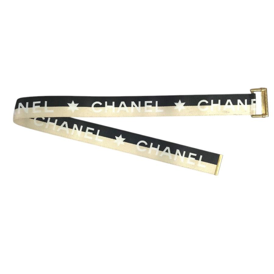 CHANEL シャネル CC ココマーク ロゴ 01S ベルト プリントバイカラーベルト ローラーバックル バイカラー ブラック系 レディース【中古】 | CHANEL | 04