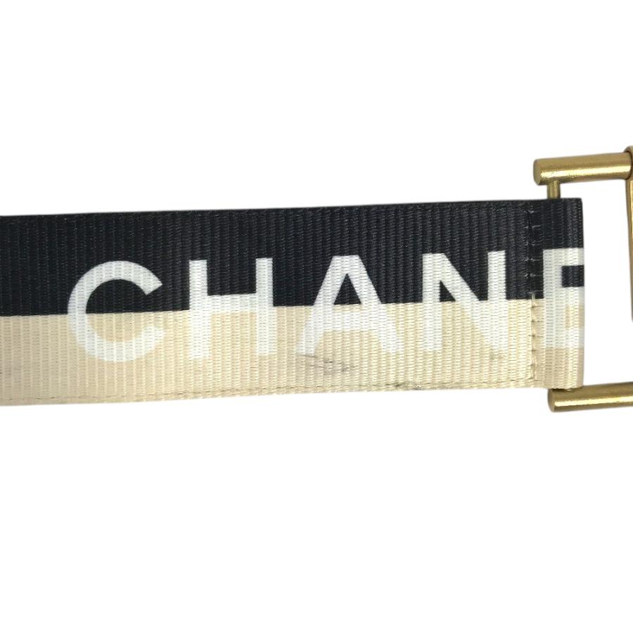 CHANEL シャネル CC ココマーク ロゴ 01S ベルト プリントバイカラーベルト ローラーバックル バイカラー ブラック系 レディース【中古】 | CHANEL | 05