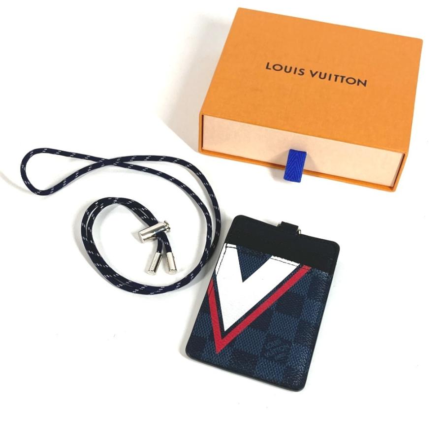 LOUIS VUITTON ルイヴィトン  N64400  ポルトカルト ID ストラップ付き  パスケース ダミエコバルト  カードケース ネイビー【中古】 | LOUIS VUITTON | 01