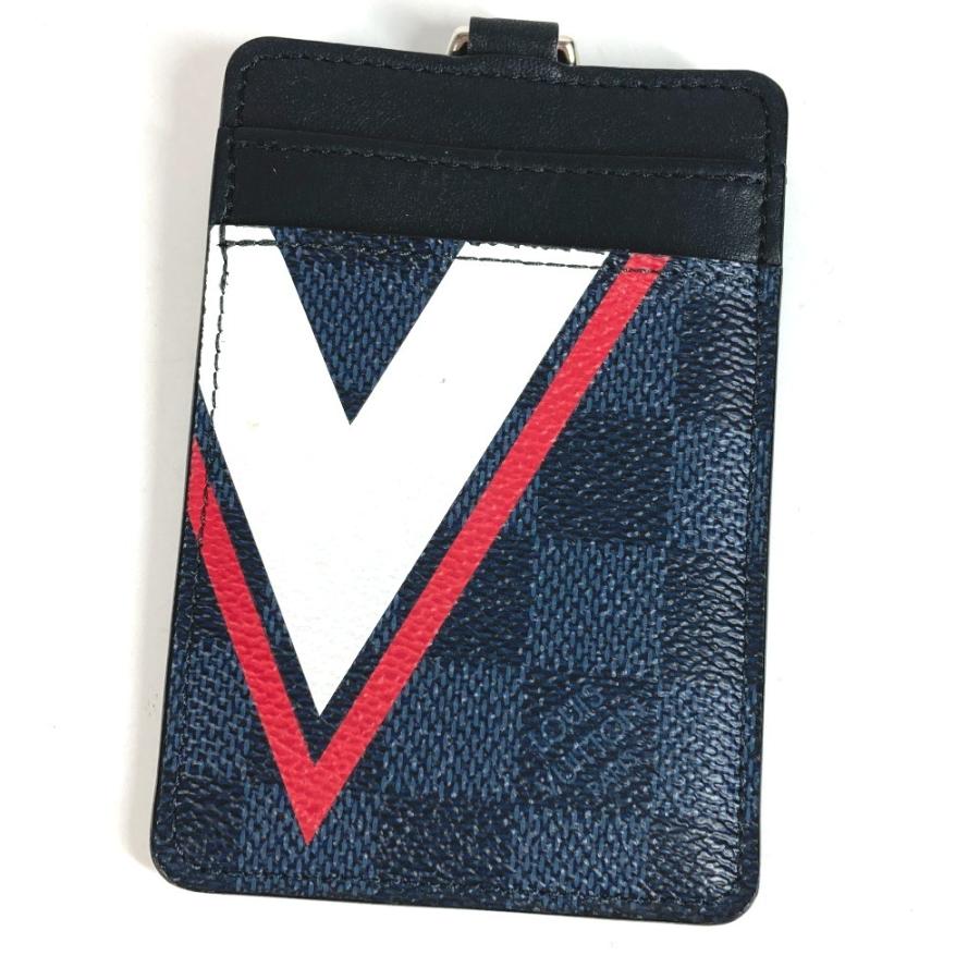LOUIS VUITTON ルイヴィトン  N64400  ポルトカルト ID ストラップ付き  パスケース ダミエコバルト  カードケース ネイビー【中古】 | LOUIS VUITTON | 02