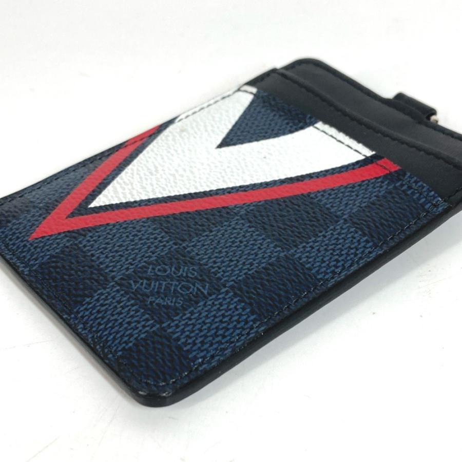 LOUIS VUITTON ルイヴィトン  N64400  ポルトカルト ID ストラップ付き  パスケース ダミエコバルト  カードケース ネイビー【中古】 | LOUIS VUITTON | 03