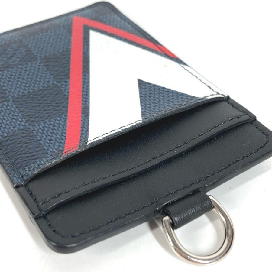 LOUIS VUITTON ルイヴィトン  N64400  ポルトカルト ID ストラップ付き  パスケース ダミエコバルト  カードケース ネイビー【中古】 | LOUIS VUITTON | 04