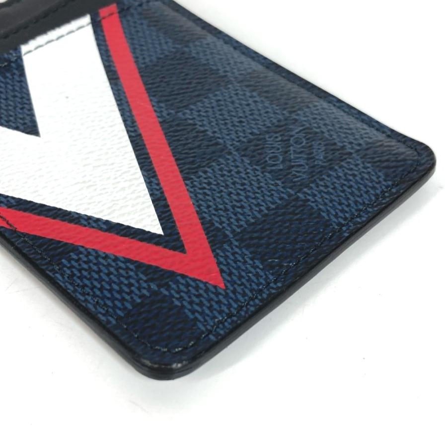 LOUIS VUITTON ルイヴィトン  N64400  ポルトカルト ID ストラップ付き  パスケース ダミエコバルト  カードケース ネイビー【中古】 | LOUIS VUITTON | 06
