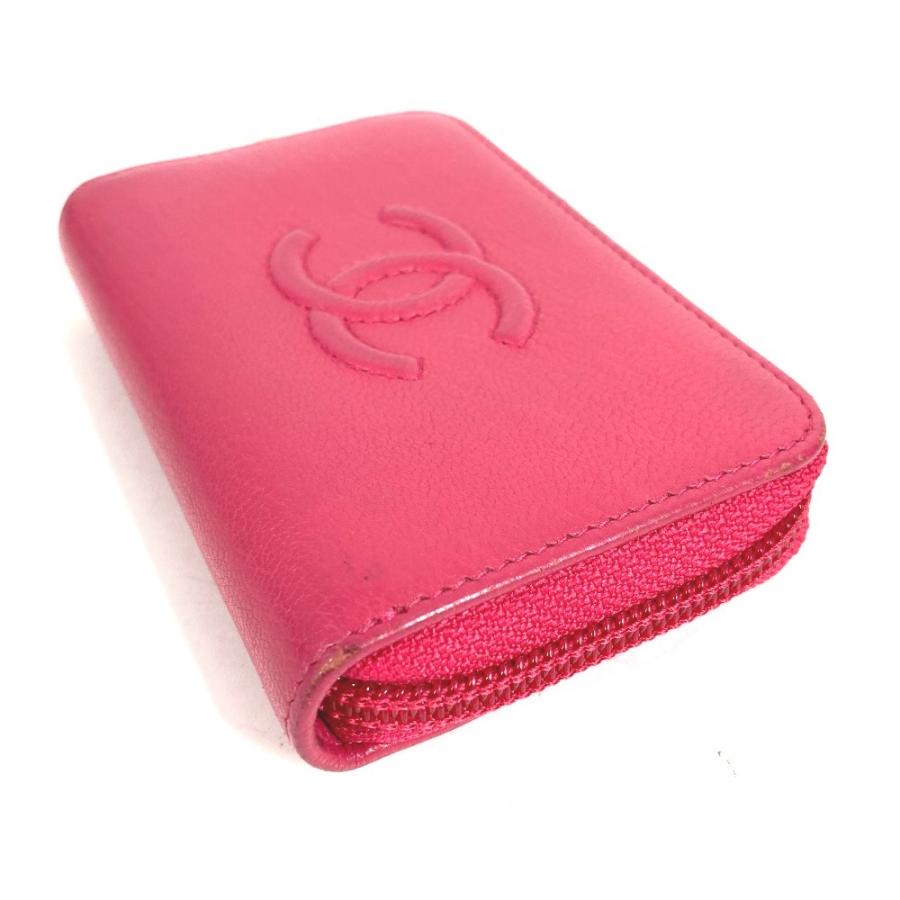 CHANEL シャネル CC ココマーク ロゴ  財布 小銭入れ ラウンドファスナー コインケース ピンク レディース【中古】 | CHANEL | 02