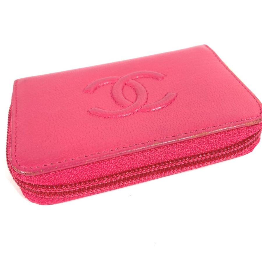 CHANEL シャネル CC ココマーク ロゴ  財布 小銭入れ ラウンドファスナー コインケース ピンク レディース【中古】 | CHANEL | 03