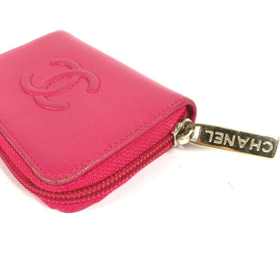 CHANEL シャネル CC ココマーク ロゴ  財布 小銭入れ ラウンドファスナー コインケース ピンク レディース【中古】 | CHANEL | 04