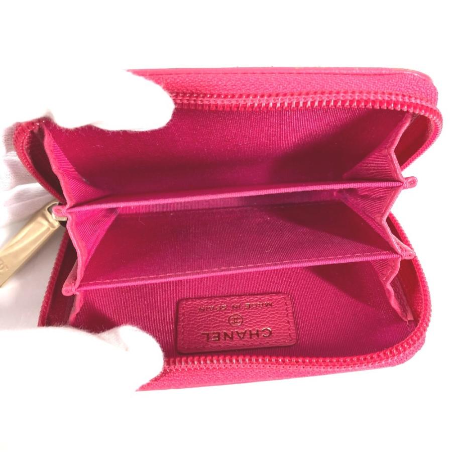 CHANEL シャネル CC ココマーク ロゴ  財布 小銭入れ ラウンドファスナー コインケース ピンク レディース【中古】 | CHANEL | 07