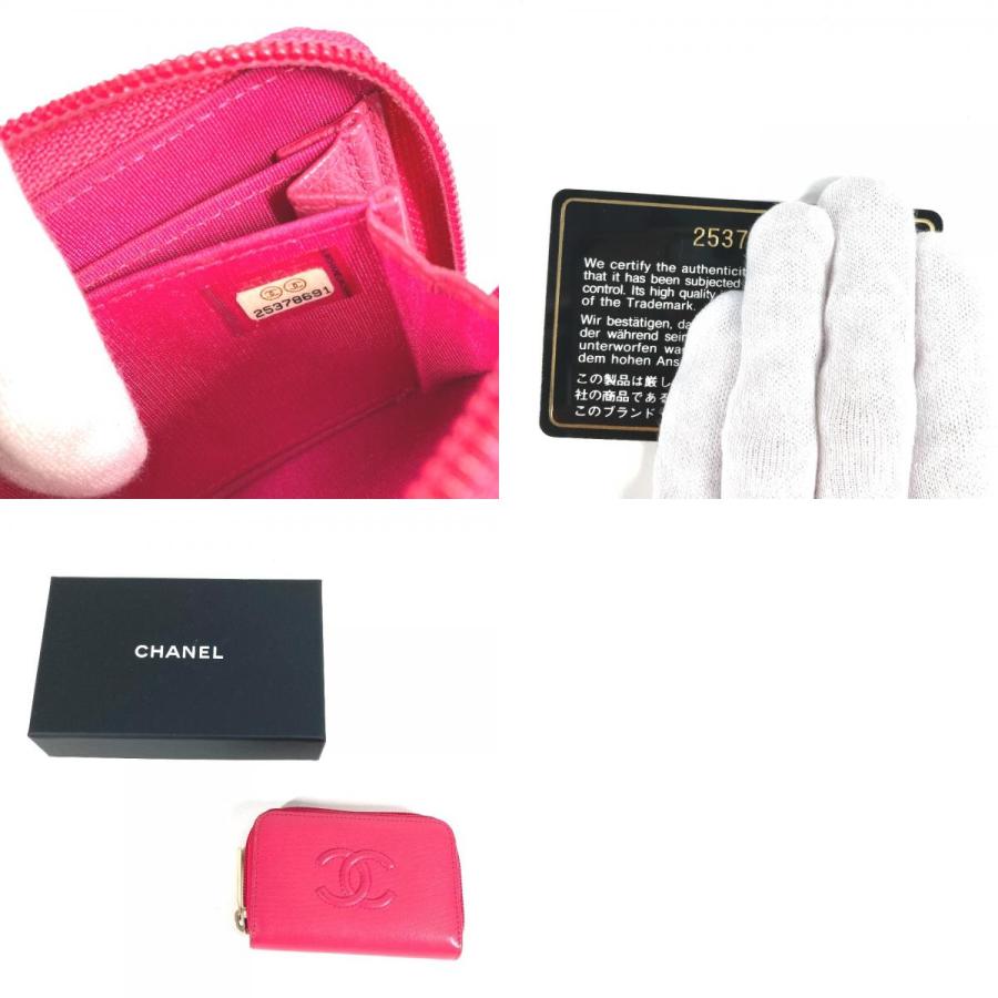 CHANEL シャネル CC ココマーク ロゴ  財布 小銭入れ ラウンドファスナー コインケース ピンク レディース【中古】 | CHANEL | 09