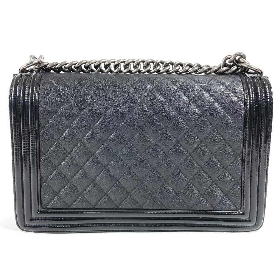 CHANEL シャネル A92193 ボーイシャネル ラージ 28 カバン Wチェーンバッグ マトラッセ ショルダーバッグ ブラック ユニセックス【中古】 | CHANEL | 01