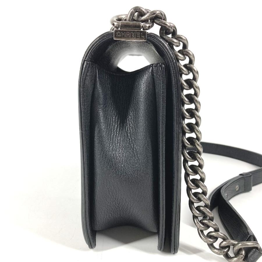 CHANEL シャネル A92193 ボーイシャネル ラージ 28 カバン Wチェーンバッグ マトラッセ ショルダーバッグ ブラック ユニセックス【中古】 | CHANEL | 03