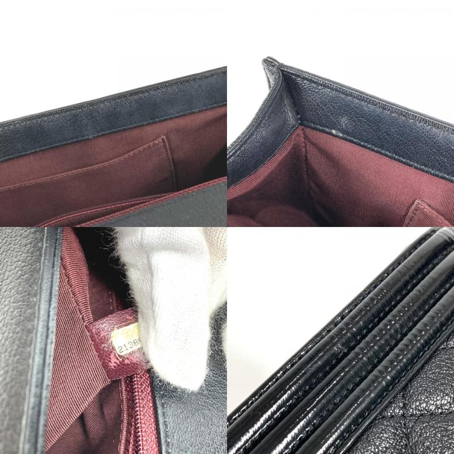 CHANEL シャネル A92193 ボーイシャネル ラージ 28 カバン Wチェーンバッグ マトラッセ ショルダーバッグ ブラック ユニセックス【中古】 | CHANEL | 08