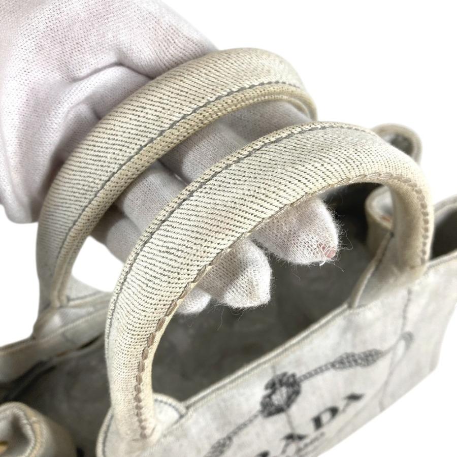 PRADA プラダ カナパ ロゴ カバン トートバッグ ハンドバッグ ホワイト系 ユニセックス【中古】 | PRADA | 06