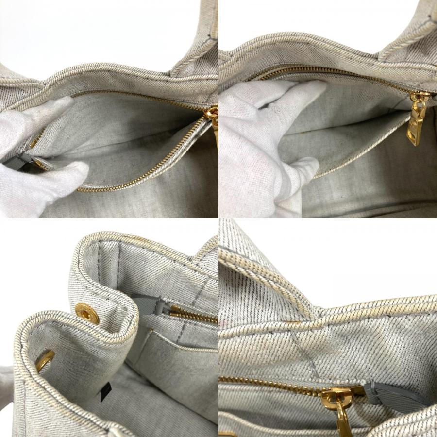 PRADA プラダ カナパ ロゴ カバン トートバッグ ハンドバッグ ホワイト系 ユニセックス【中古】 | PRADA | 08