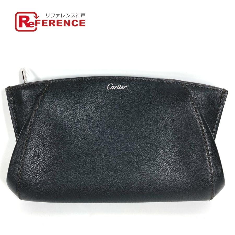美品 CARTIER カルティエ Cドゥ C ドゥ ロゴ セカンドバッグ ポーチ クラッチバッグ ブラック ユニセックス【中古】 | Cartier