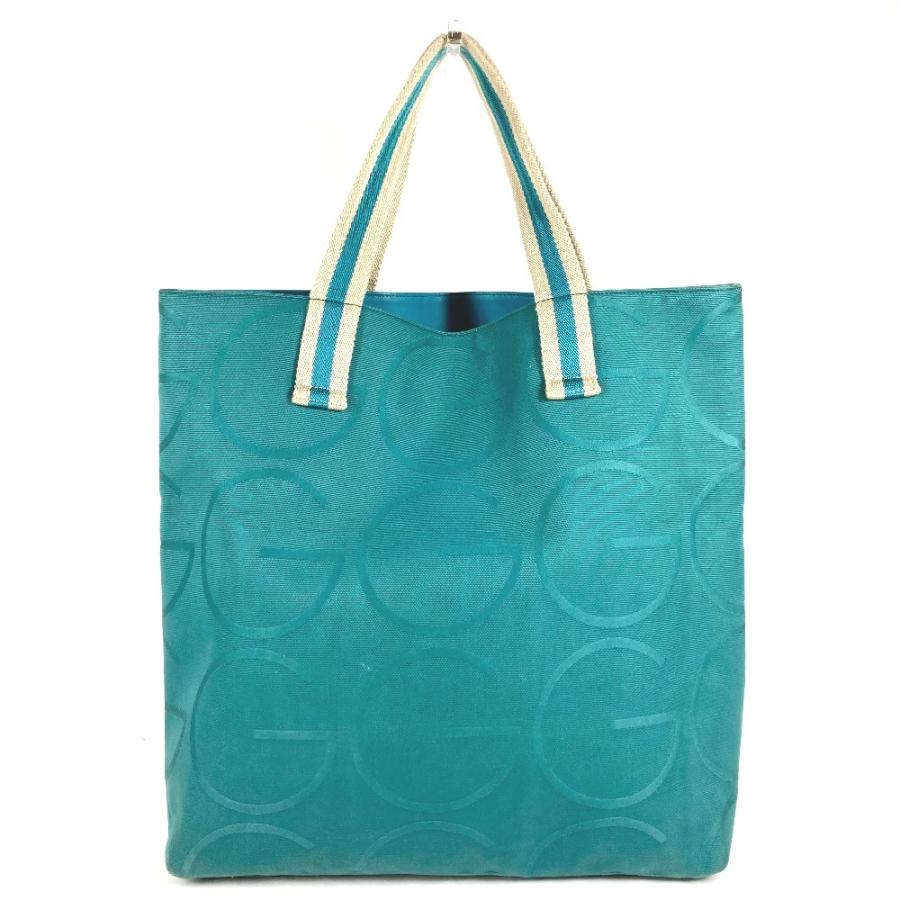 GUCCI グッチ 123439 ビッグ G ロゴ カバン 肩掛け 縦型 トートバッグ ショルダーバッグ グリーン レディース【中古】 | GUCCI | 01