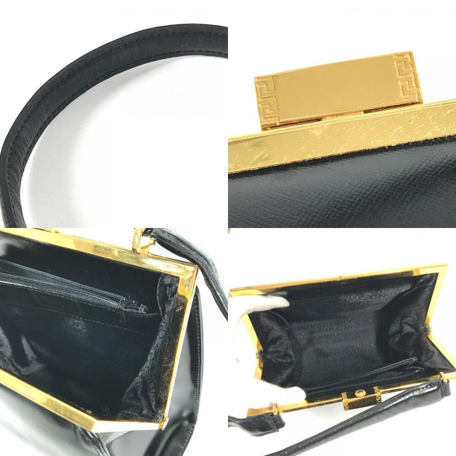VERSACE ヴェルサーチ サンバースト ロゴ カバン ハンドバッグ 肩掛け ヴィンテージ ショルダーバッグ ブラック ユニセックス【中古】 |  | 08