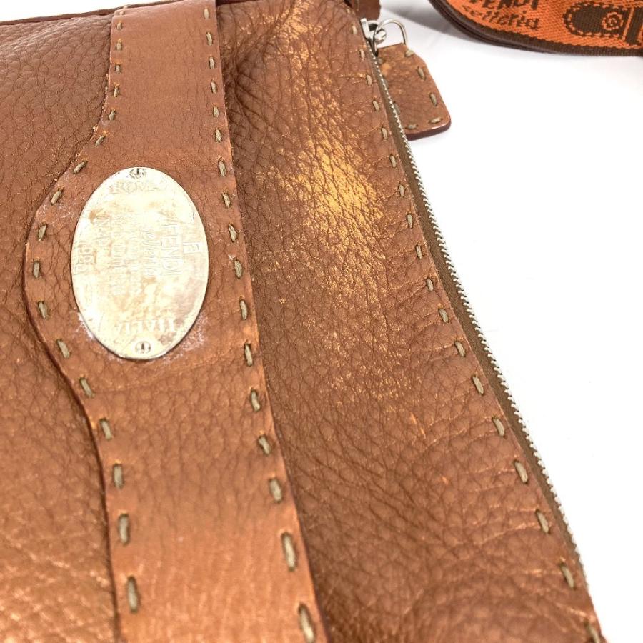 FENDI フェンディ セレリア ロゴ 斜め掛け ポシェット カバン ショルダーバッグ ブラウン ユニセックス【中古】 | FENDI | 03
