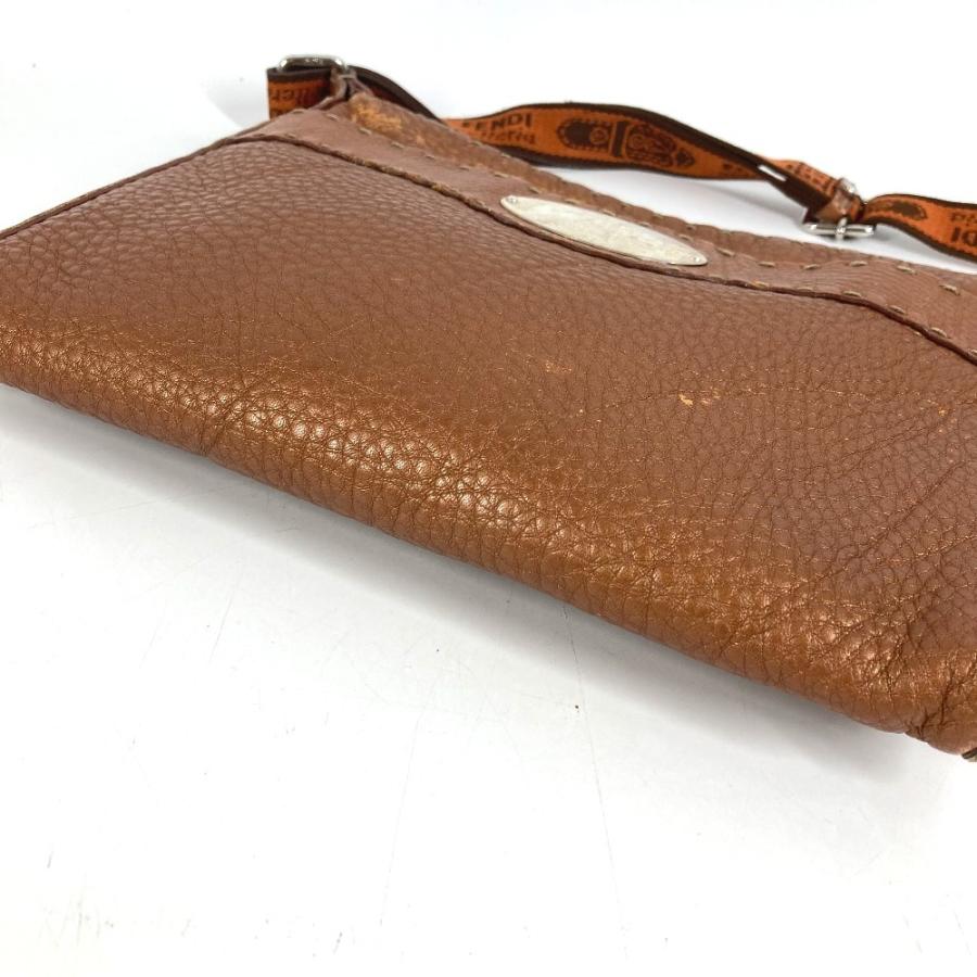 FENDI フェンディ セレリア ロゴ 斜め掛け ポシェット カバン ショルダーバッグ ブラウン ユニセックス【中古】 | FENDI | 05
