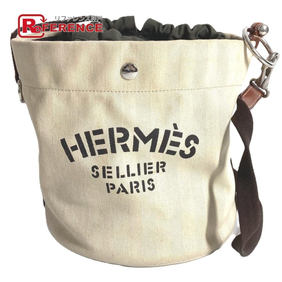 HERMES エルメス サックドパンサージュ バケツ型 ばけつ型 ポーチ付き カバン 斜め掛け ショルダーバッグ ベージュ ユニセックス【中古】 | HERMES