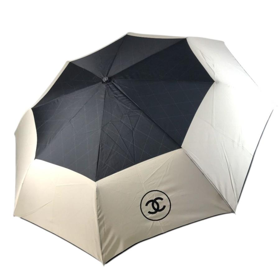 CHANEL シャネル 折り畳み傘 アンブレラ CC ココマーク バイカラー 傘 ベージュ ユニセックス【中古】 | CHANEL | 01