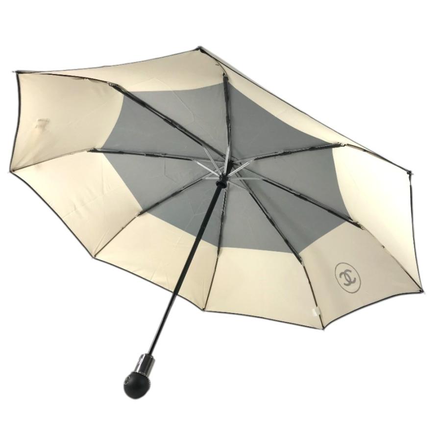 CHANEL シャネル 折り畳み傘 アンブレラ CC ココマーク バイカラー 傘 ベージュ ユニセックス【中古】 | CHANEL | 02