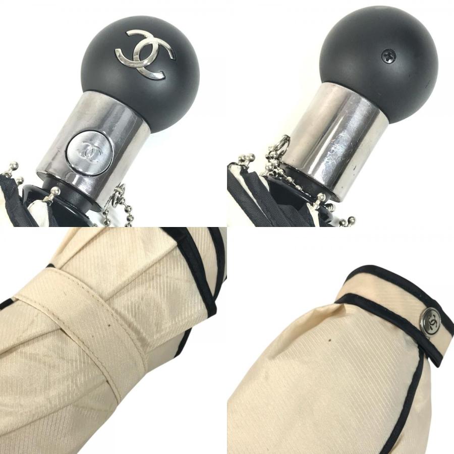 CHANEL シャネル 折り畳み傘 アンブレラ CC ココマーク バイカラー 傘 ベージュ ユニセックス【中古】 | CHANEL | 08