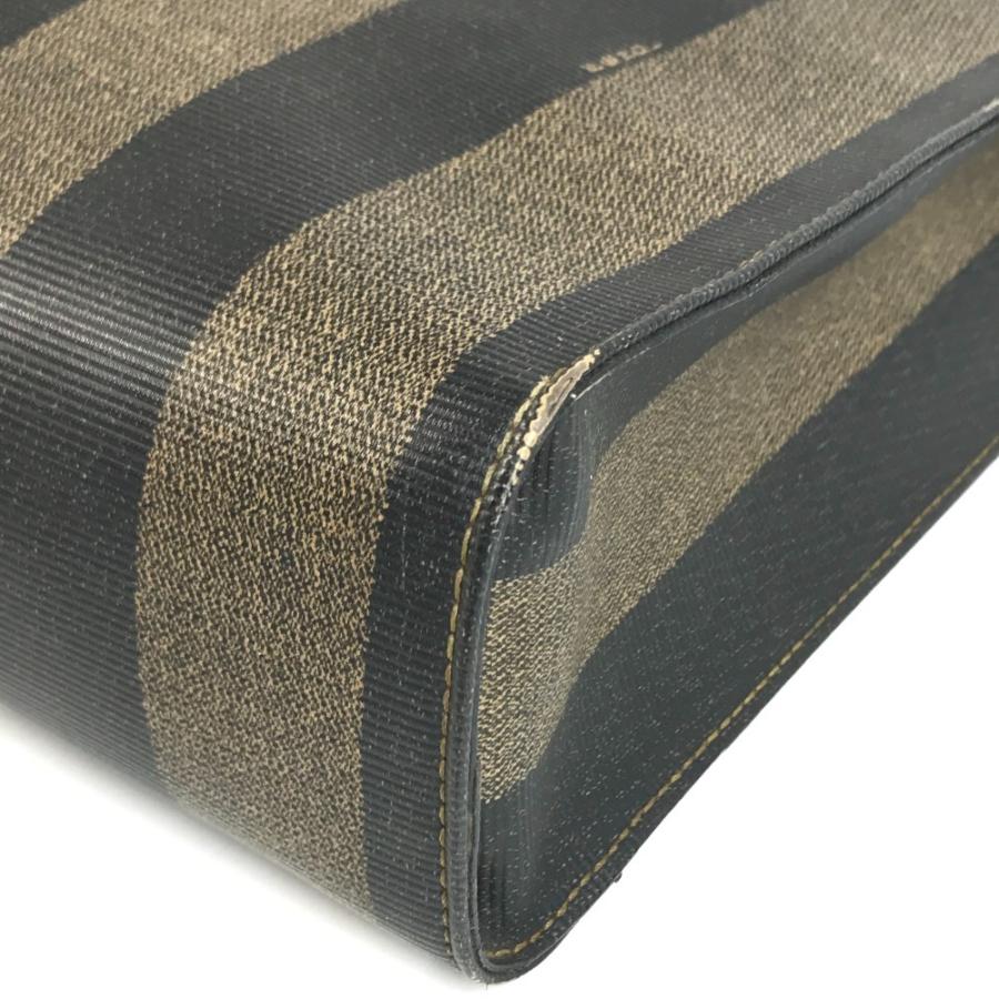 FENDI フェンディ ペカン ロゴ ストライプ カバン トートバッグ 縦型トート ヴィンテージ ハンドバッグ カーキ ユニセックス【中古】 | FENDI | 05