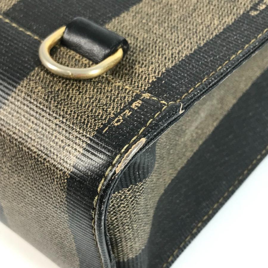 FENDI フェンディ ペカン ロゴ ストライプ カバン トートバッグ 縦型トート ヴィンテージ ハンドバッグ カーキ ユニセックス【中古】 | FENDI | 07