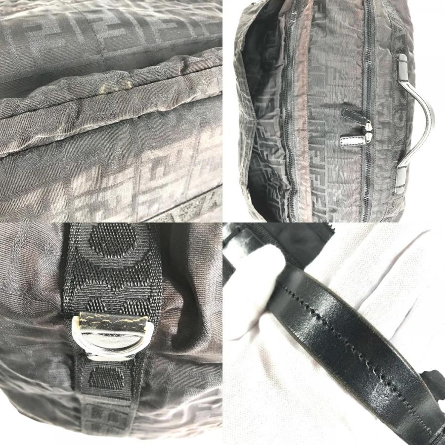 FENDI フェンディ FF ロゴ ズッカ カバン 2WAY ボストンバッグ 旅行バッグ 大容量 ナイロン 軽量 バッグ  ブラック ユニセックス【中古】 | FENDI | 08