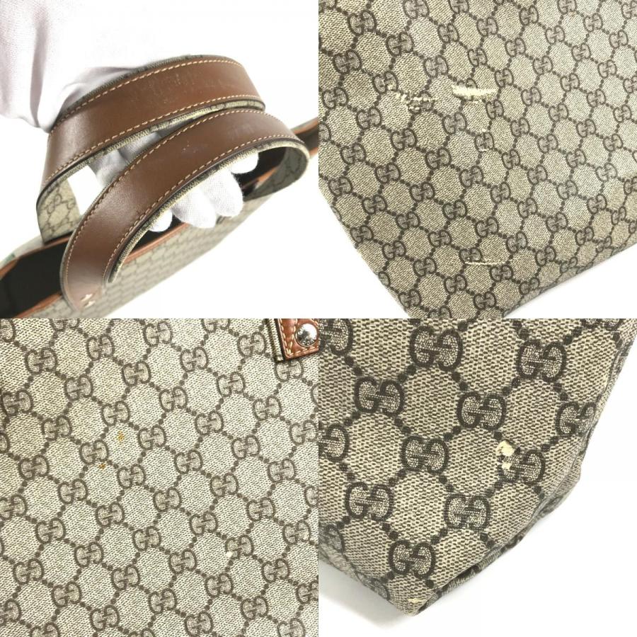 GUCCI グッチ  211134  GG ロゴ カバン 肩掛け トートバッグ GGスプリーム シェリーライン ショルダーバッグ ベージュ 【中古】 | GUCCI | 07