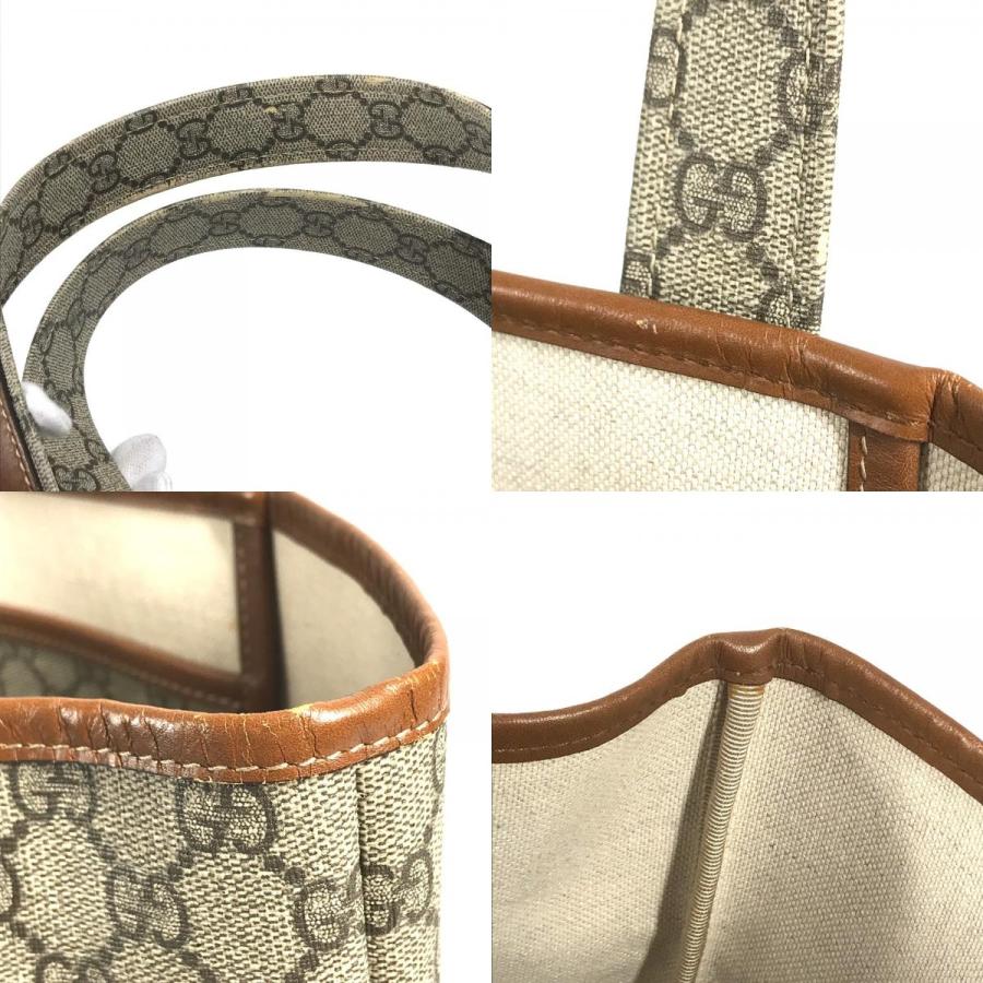 GUCCI グッチ  211134  GG ロゴ カバン 肩掛け トートバッグ GGスプリーム シェリーライン ショルダーバッグ ベージュ 【中古】 | GUCCI | 08