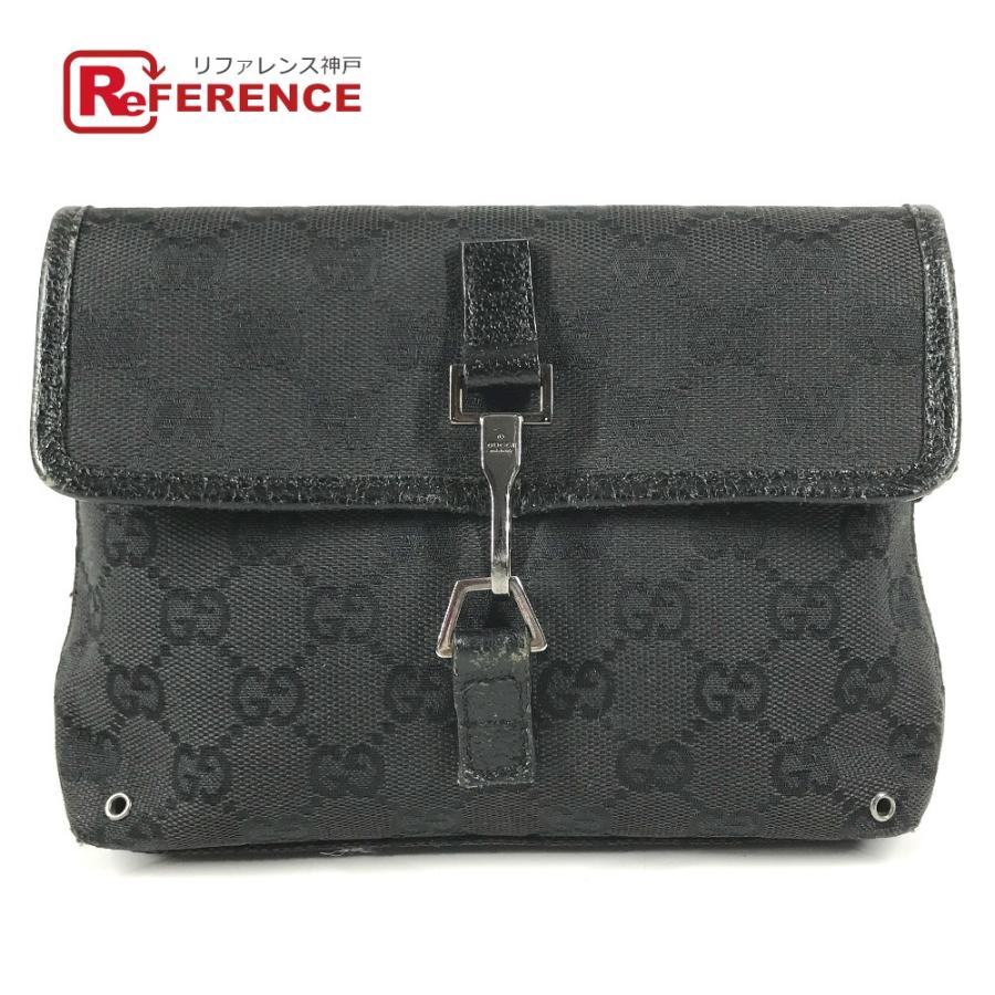 GUCCI グッチ 92543 ロゴ GG ジャッキー ベルトバッグ カバン ウエストポーチ ボディバッグ ブラック ユニセックス【中古】 | GUCCI