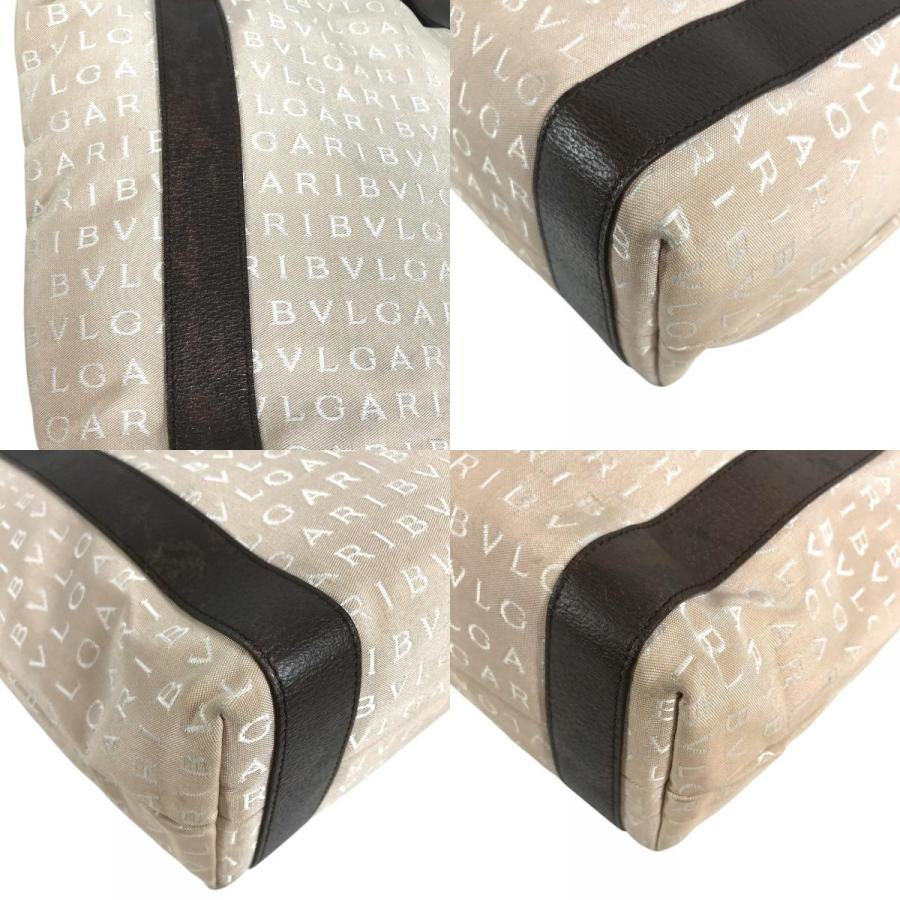 BVLGARI ブルガリ ロゴマニア トートバッグ カバン キャンバス  肩掛け ショルダーバッグ ベージュ ユニセックス【中古】 | BVLGARI | 07