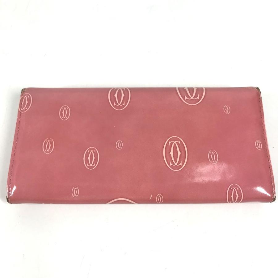 CARTIER カルティエ ハッピーバースデー ロゴ ロングウォレット 2つ折り フラップ 長財布 ピンク ユニセックス【中古】 | Cartier | 01