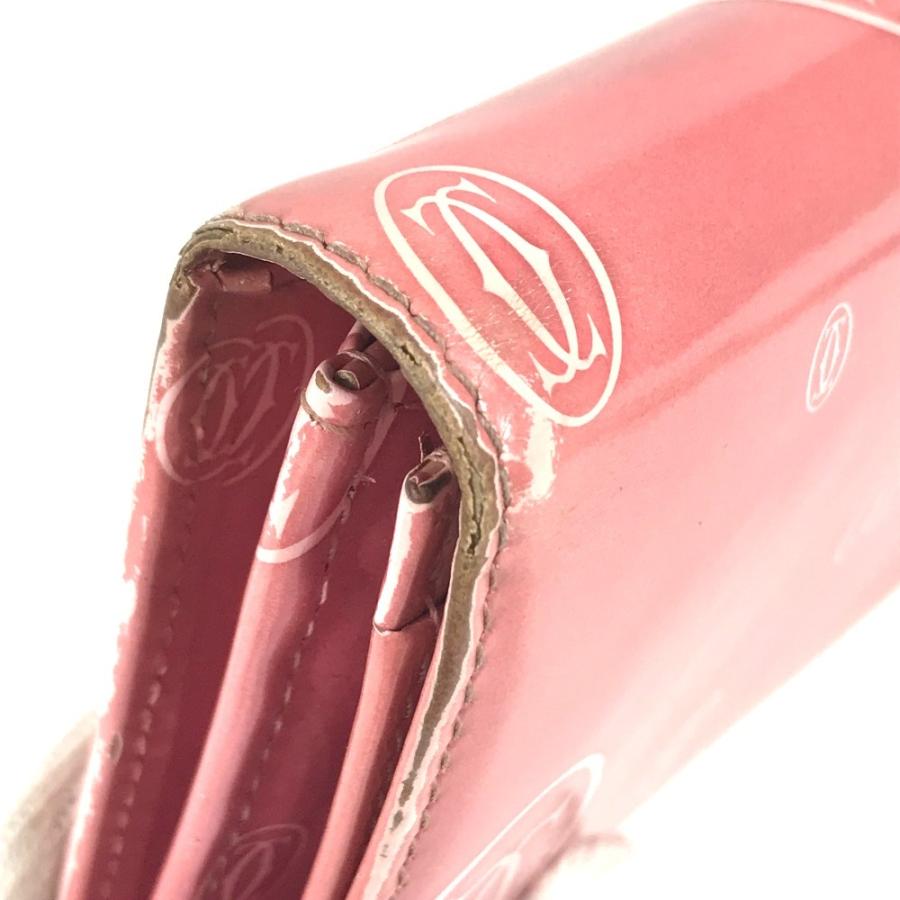 CARTIER カルティエ ハッピーバースデー ロゴ ロングウォレット 2つ折り フラップ 長財布 ピンク ユニセックス【中古】 | Cartier | 07