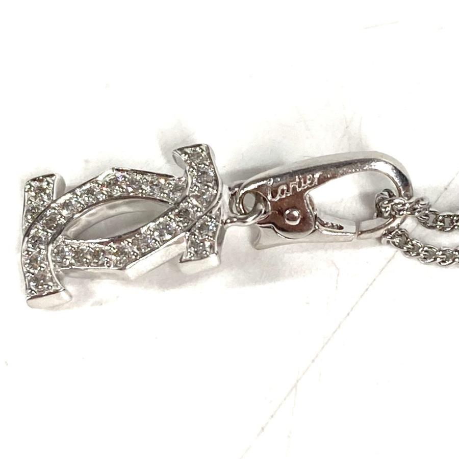 CARTIER カルティエ 2C ロゴ チャーム ペンダントトップ ネックレス アクセサリー ダイヤモンド K18 金 18K チャーム シルバー【中古】 | Cartier | 01