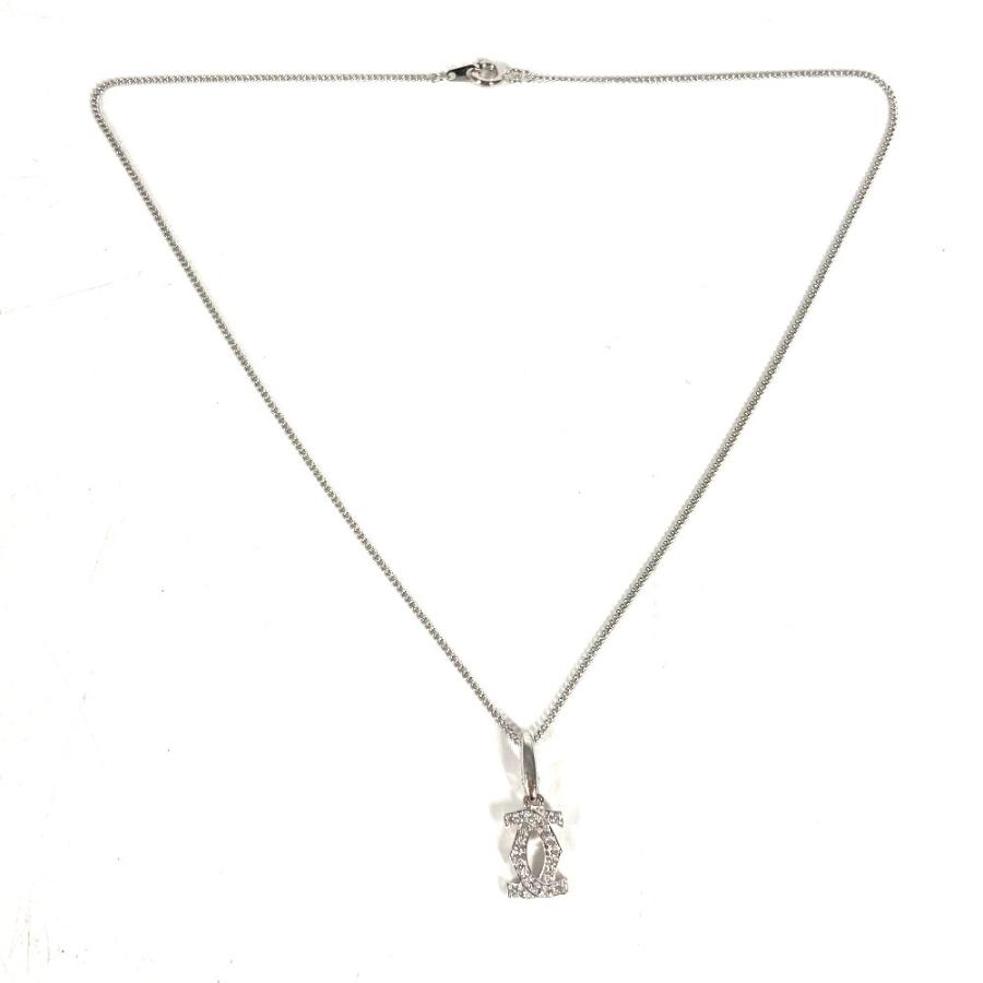 CARTIER カルティエ 2C ロゴ チャーム ペンダントトップ ネックレス アクセサリー ダイヤモンド K18 金 18K チャーム シルバー【中古】 | Cartier | 02
