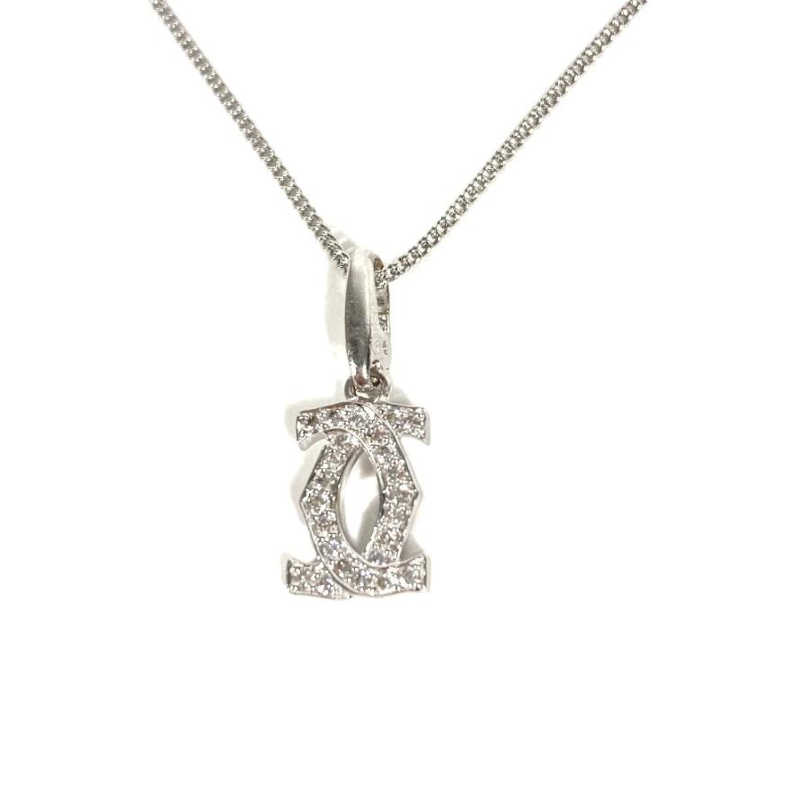 CARTIER カルティエ 2C ロゴ チャーム ペンダントトップ ネックレス アクセサリー ダイヤモンド K18 金 18K チャーム シルバー【中古】 | Cartier | 03