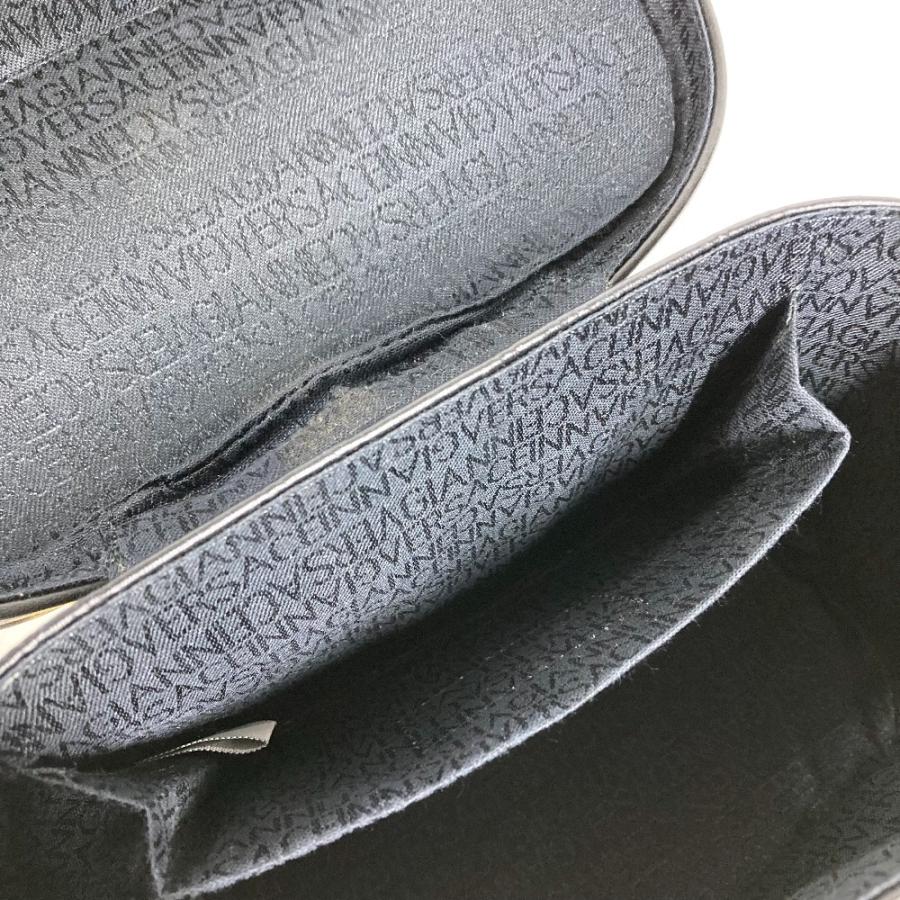 VERSACE ヴェルサーチ サンバースト ロゴ バニティバッグ 斜め掛け カバン ハンドバッグ  ヴィンテージ ショルダーバッグ ブラック【中古】 |  | 07