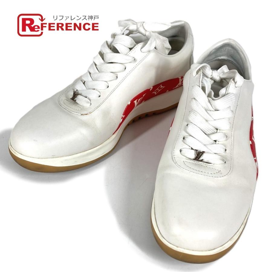 ルイヴィトン LOUIS VUITTON シューズ 靴 1A3EQ5 シュプリーム supreme モノグラム アパレル 紐 スニーカー レザー ホワイト 美品 LOUIS VUITTON（ルイ・ヴィトン） 1A3EQ5 シューズ 靴 アパレル 紐