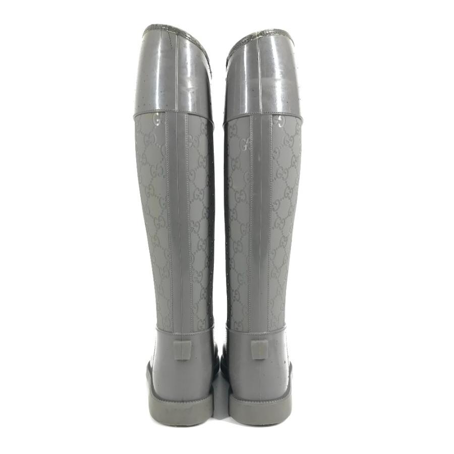 GUCCI グッチ GG ロングブーツ 靴 レインブーツ ロング 長靴 雨 レインシューズ グレー レディース【中古】 | GUCCI | 02