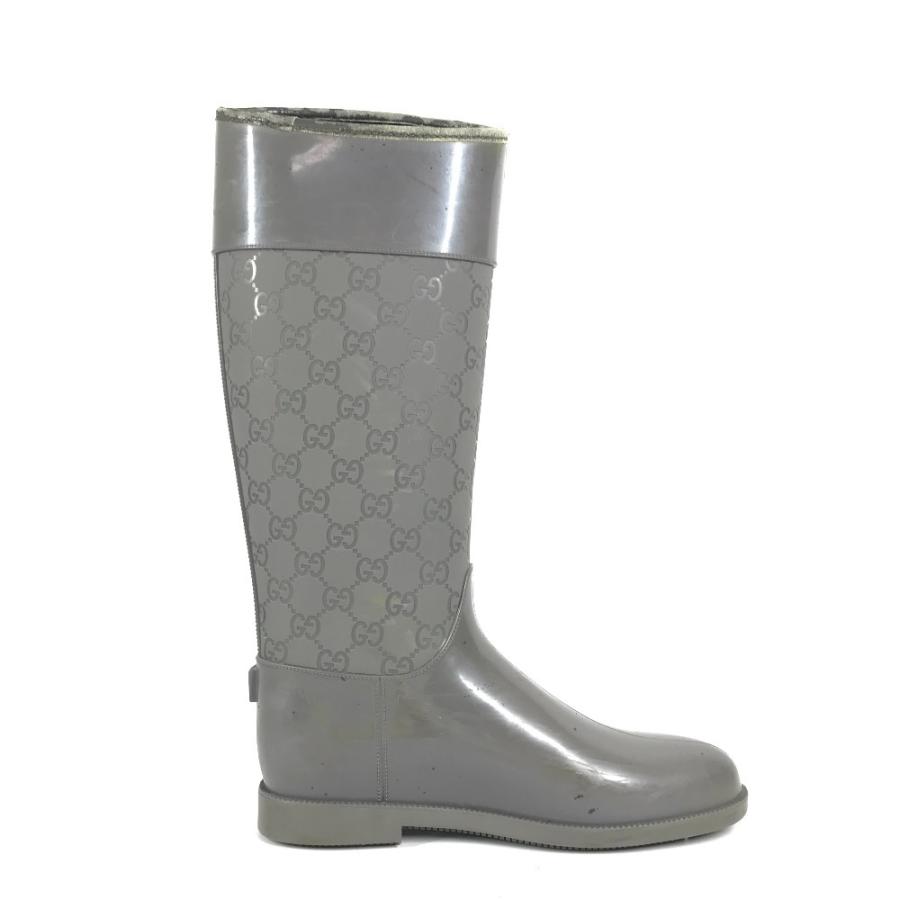 GUCCI グッチ GG ロングブーツ 靴 レインブーツ ロング 長靴 雨 レインシューズ グレー レディース【中古】 | GUCCI | 04