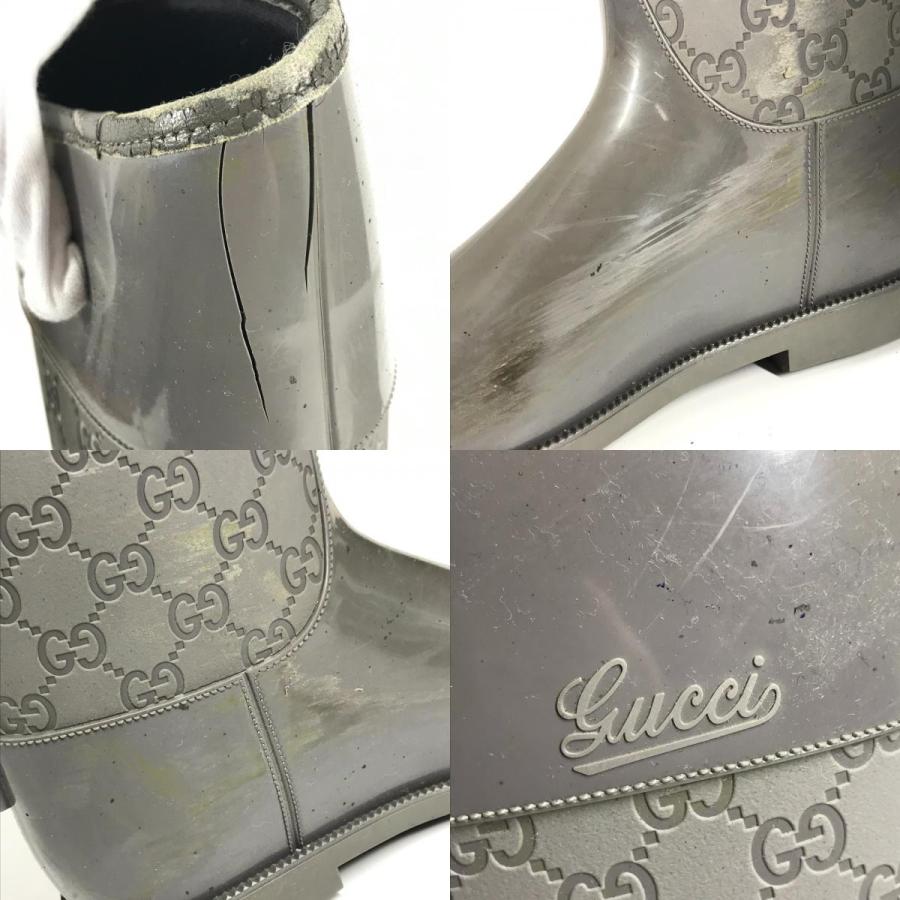 GUCCI グッチ GG ロングブーツ 靴 レインブーツ ロング 長靴 雨 レインシューズ グレー レディース【中古】 | GUCCI | 08