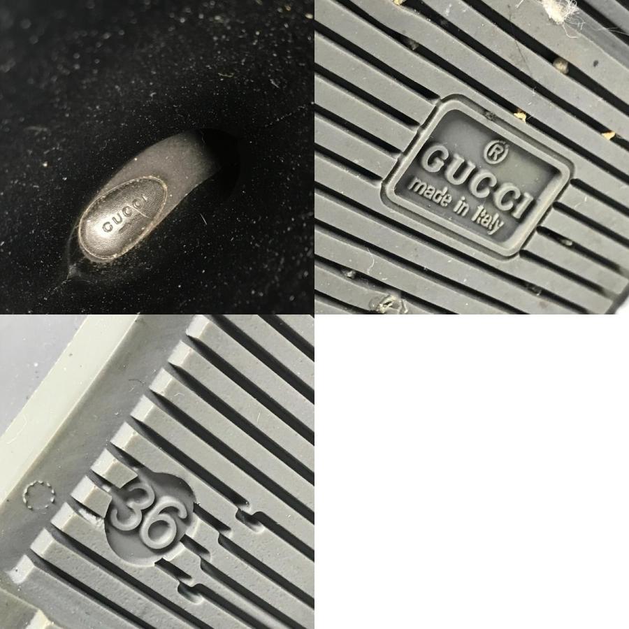 GUCCI グッチ GG ロングブーツ 靴 レインブーツ ロング 長靴 雨 レインシューズ グレー レディース【中古】 | GUCCI | 09