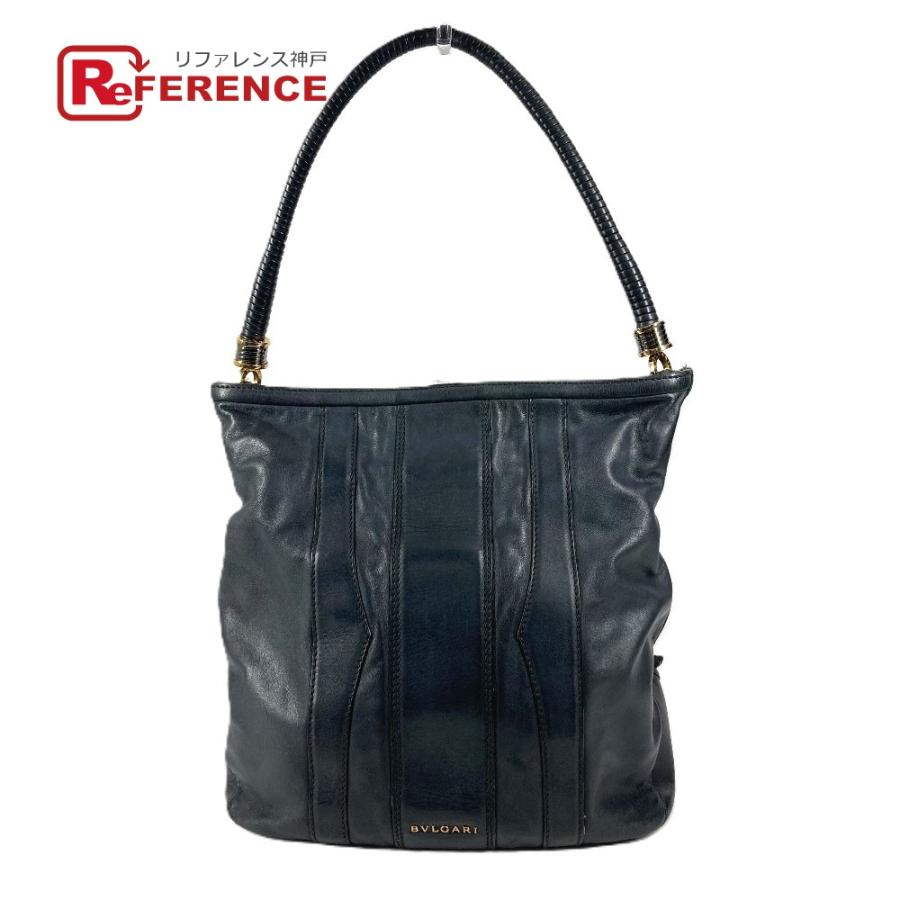BVLGARI ブルガリ ロゴ 肩掛け トートバッグ カバン B-ZERO1 ビーゼロ1 ショルダーバッグ ネイビー ユニセックス【中古】 | BVLGARI