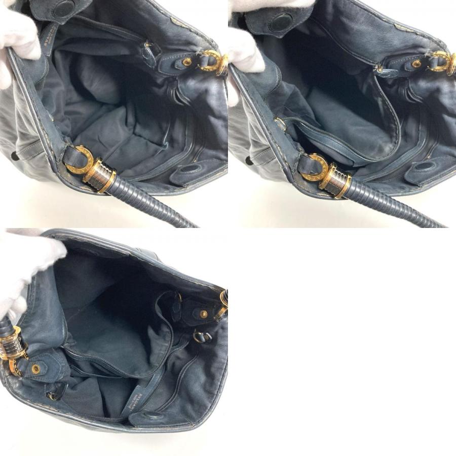 BVLGARI ブルガリ ロゴ 肩掛け トートバッグ カバン B-ZERO1 ビーゼロ1 ショルダーバッグ ネイビー ユニセックス【中古】 | BVLGARI | 09