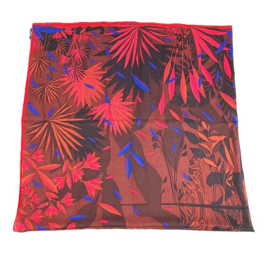 新品同様 CARTIER カルティエ 大判 スカーフ 140 ストール パンテール 豹 ヒョウ ロゴ ショール レッド ユニセックス【中古】 | Cartier | 01